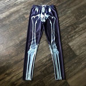 Skeleton Bone Halloween Leggings XS